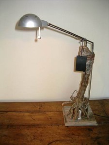 "Cépage" - Lampe de bureau - Pied de vigne et métal - Design 2014 (mod 10)